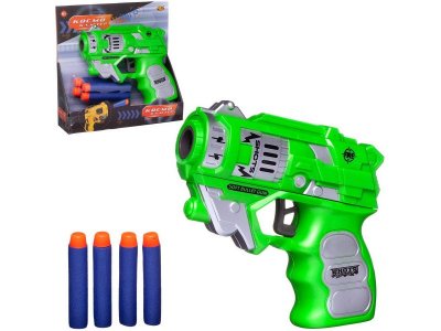 Игрушка Abtoys Бластер Космобластер с 4 мягкими пулями зеленый 100475323