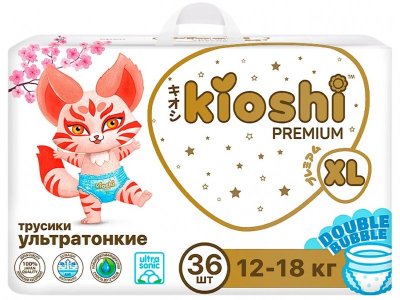 Подгузники-трусики KIOSHI PREMIUM Ультратонкие XL 12-18 кг 36 шт р. 100475185