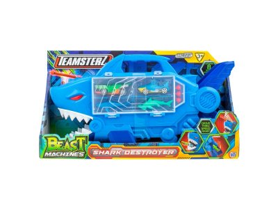 Машинка-транспортер HTI Teamsterz Shark Destroyer с 4-мя фигурками синий 100475509