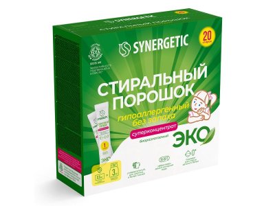 Порошок стиральный Synergetic 20 стиков по 25 г 1-00294244_10