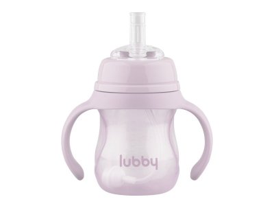 Поильник-непроливайка Lubby с сил. трубочкой, с ручк. и грузиком, PP,  с 6+ мес, 180 мл 1-00474031_4