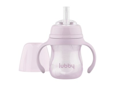 Поильник-непроливайка Lubby с сил. трубочкой, с ручк. и грузиком, PP,  с 6+ мес, 180 мл 1-00474031_8