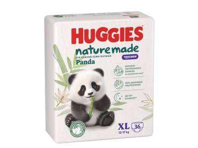 Трусики-подгузники Huggies Naturemade Panda XL, 12-17 кг, 36шт р.5 100479598