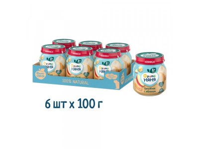Пюре мясное ФрутоНяня цыпленок с яблоком, 100 г 1-00479626_4