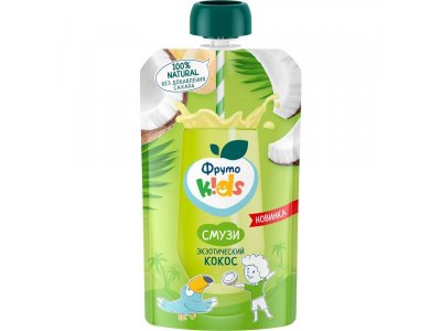 Смузи ФрутоKids банан, яблоко, апельсин, кокос, 130 г 100479629