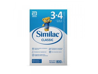 Молочко Similac 3-4 Классик детское сухое, 800 г 100479630