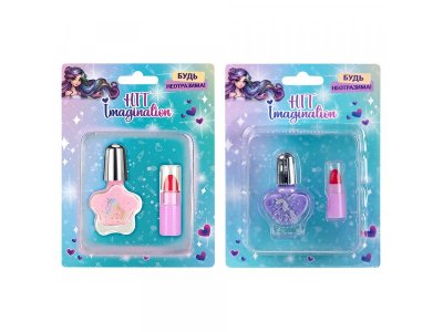 Набор детской косметики Hit Imagination Будь неотразима! Лак для ногтей и помада в ассорт. 100479651