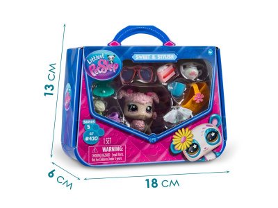 Игровой набор Littlest Pet Shop Стиль, Пудель разноцветный 100480646