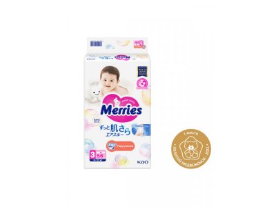Подгузники Merries  размер M 6-11 кг, 56 шт. 1-00444771_21