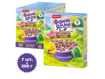 Готовый завтрак Фанни Ямми мультизлаковый Шоколадные шарики 200 г 1-00446274_9