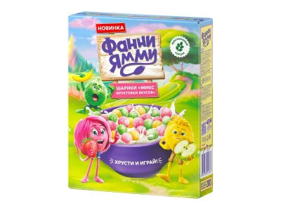 Готовый завтрак Фанни Ямми мультизлаковый Шарики со вкусами яблока, клубники, банана 200 г 1-00446276_6