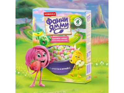 Готовый завтрак Фанни Ямми мультизлаковый Шарики со вкусами яблока, клубники, банана 200 г 1-00446276_8