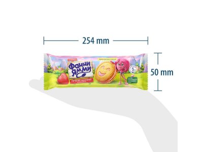 Печенье Фанни Ямми c клубничной начинкой 104 г 1-00446296_2