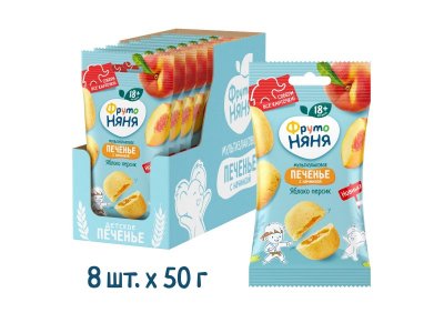 Печенье Фрутоняня Мультизлаковое Яблоко, персик 50 г 1-00467889_10
