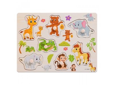 Пазл-вкладыш Щепочка Животный мир 100480758