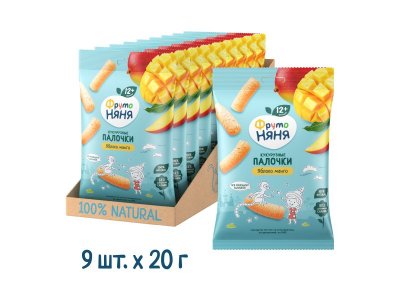 Палочки кукурузные ФрутоНяня яблоко, манго, 20 г 1-00433984_15