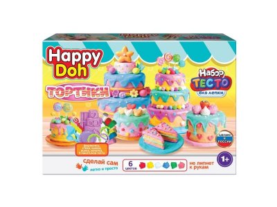 Набор для лепки Happy Doh Тортик, 24см разноцветный 100481084