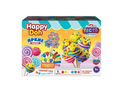 Набор для лепки Happy Doh Яркие леденцы, 24см разноцветный 100481086