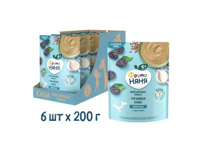 Каша ФрутоНяня молочная гречневая с черносливом быстрорастворимая, 200 г пауч 1-00209326_14
