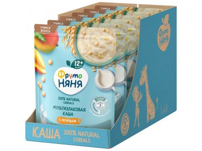 Каша ФрутоНяня молочная мультизлак. со сливочно-ван. печеньем и кус. манго быстр. с 12 мес., 200г 1-00455976_4