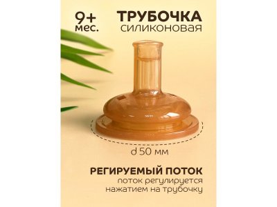 Поильник Lubby 3в1 с носиком, трубочка, соска молочная и ёршик, от 0 мес., сил., 300мл 1-00481069_2