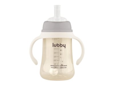 Поильник Lubby с носиком, трубочка, соска молочная и ёршик, от 0 мес., 300мл 1-00481071_14