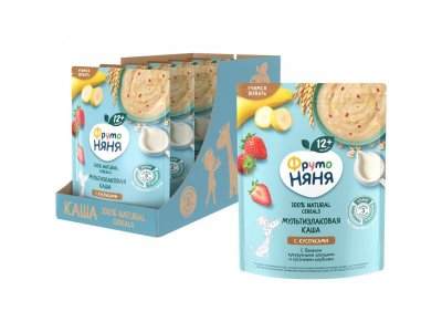 Каша ФрутоНяня молочная мультизлаковая с бананом, кукурузными хлопьями и кусочками клубники 200 г 1-00426711_3