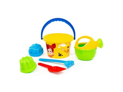 Набор игровой Простоквашино: ведро, лопатка, грабельки, 2 формочки, лейка 1-00481089_3