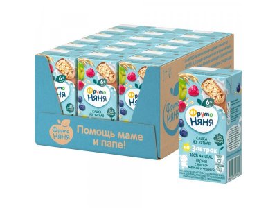Каша ФрутоНяня йогуртная овсяная Яблоко, малина и черника 0,2 л 1-00226888_2