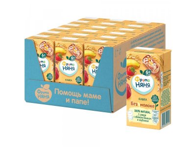 Кашка ФрутоНяня безмолочная 5 злаков с яблоком, бананом и клубникой 200 мл 1-00245273_2