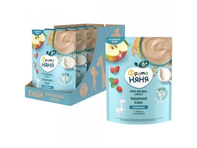 Каша ФрутоНяня молочная пшеничная с яблоком и земляникой 200 г 1-00395903_9