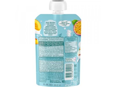 Десерт ФрутоНяня из молока и фруктов Яблоко, персик, маракуйя с сахаром 90 г 1-00431203_3