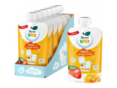 Творог ФрутоKids Манговый пломбир 4,2%, 90 г пауч 1-00434199_4