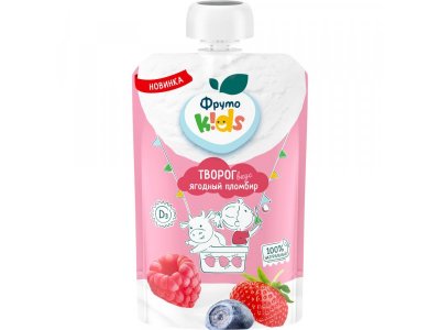 Творог ФрутоKids Ягодный пломбир 4,2%, 90 г пауч 1-00434200_2