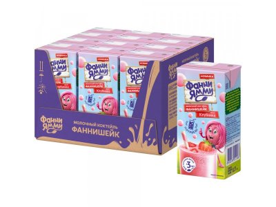 Коктейль молочный Фанни Ямми Клубника стерилизованный 1,6 % 170 мл 1-00446291_3