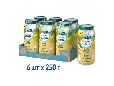 Пюре Фрутоняня Яблоко, груша со сливками 250 г 1-00000873_3
