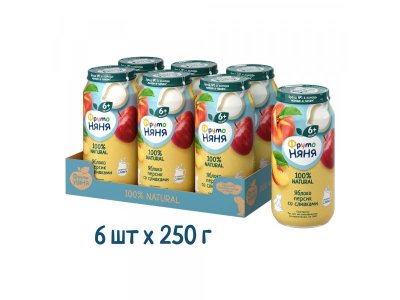 Пюре Фрутоняня Яблоко, персик, сливки с сахаром 250 г 1-00096309_3