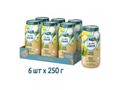 Пюре Фрутоняня Яблоко, банан со сливками и сахаром 250 г 1-00110270_3