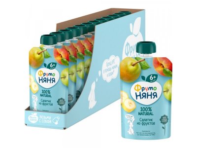 Пюре Фрутоняня Салатик из фруктов (4 фрукта), 90 г дойпак 1-00126229_3