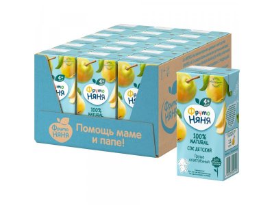 Сок Фрутоняня осветленный без сахара грушевый 200 мл 1-00000883_2