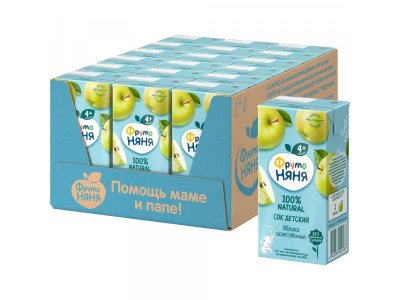 Сок Фрутоняня осветленный без сахара яблочный 200 мл 1-00000887_3