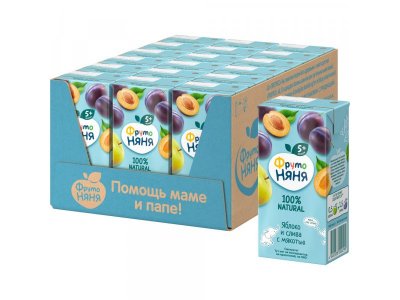 Нектар Фрутоняня Яблоко, слива с мякотью 200 мл 1-00003552_3