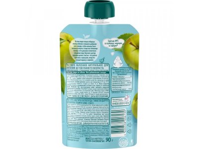 Пюре Фрутоняня Яблоко натуральное 90 г дойпак 1-00026352_2