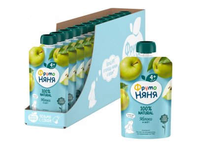Пюре Фрутоняня Яблоко натуральное 90 г дойпак 1-00026352_3