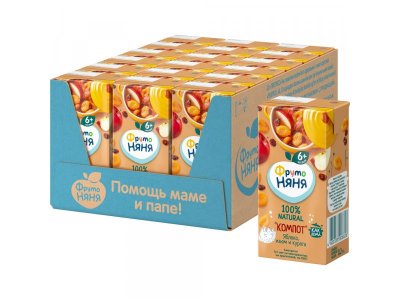 Компот Фрутоняня Яблоко, изюм и курага 200 мл 1-00078360_3
