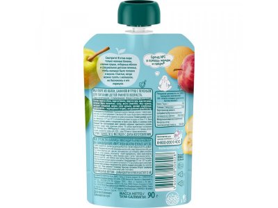 Пюре ФрутоНяня Яблоко, банан, груша с печеньем 90 г дойпак 1-00208946_3