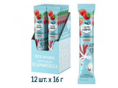 Конфета ФрутоНяня, Фруктовый осьминожка Яблоко, клубника 16 г 1-00226892_2