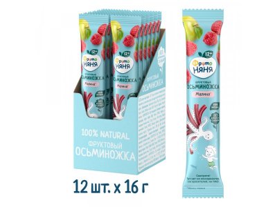 Конфета ФрутоНяня, Фруктовый осьминожка Яблоко, малина 16 г 1-00226893_2