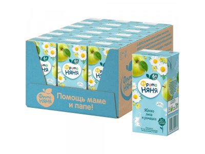 Напиток ФрутоНяня сокосодержащий Яблоко, липа, ромашка 200 мл 1-00248987_2