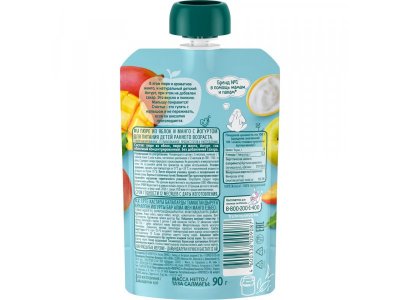 Пюре ФрутоНяня Яблоко, манго с йогуртом 90 г 1-00268086_3